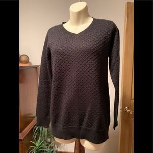 New WT Black lightweight V-neck sweater with sparkles.